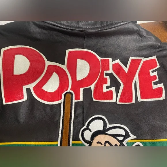 NWT VTG 1994 POPEYE Montana Toons Leather Jacket